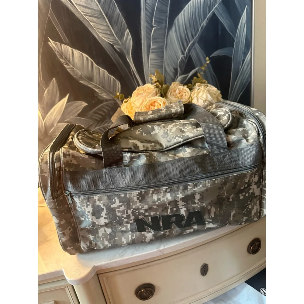 NRA camo‎ duffle bag w/o Strap 18in X 10in NWOT